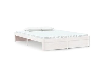 vidaXL Bedframe massief hout wit 140x200 cm