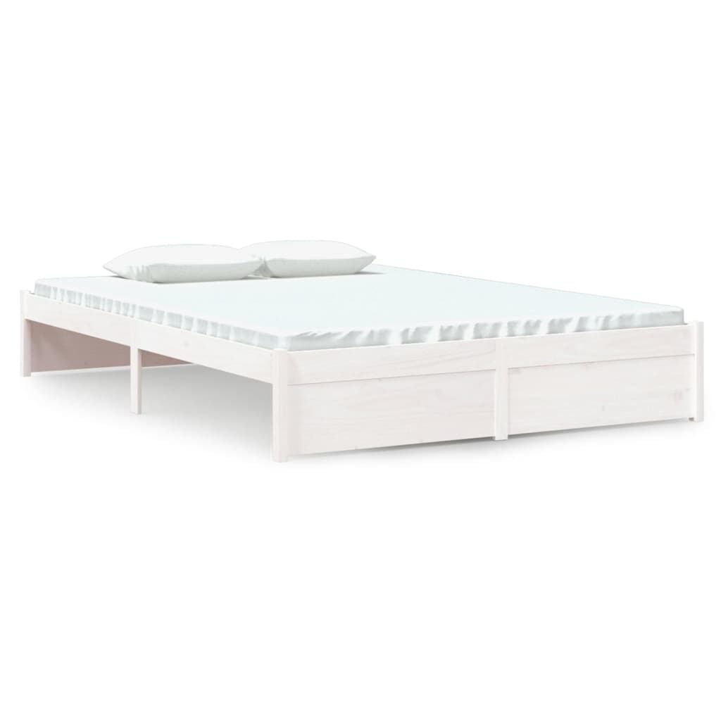 vidaXL Bedframe massief hout wit 140x200 cm
