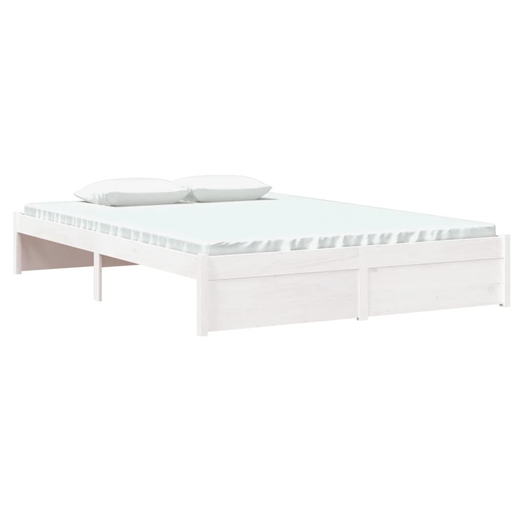 vidaXL Bedframe massief hout wit 140x200 cm