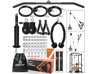 SERTT Triceps Workout Pulley System voor LAT Pulldown, Biceps Curl, Triceps, Schouders, Rug, Onderarm Workout, Gewichtskabel Katrol Systeem voor Squat Rack, Garage