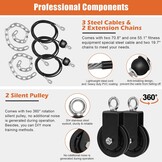 SERTT Triceps Workout Pulley System voor LAT Pulldown, Biceps Curl, Triceps, Schouders, Rug, Onderarm Workout, Gewichtskabel Katrol Systeem voor Squat Rack, Garage