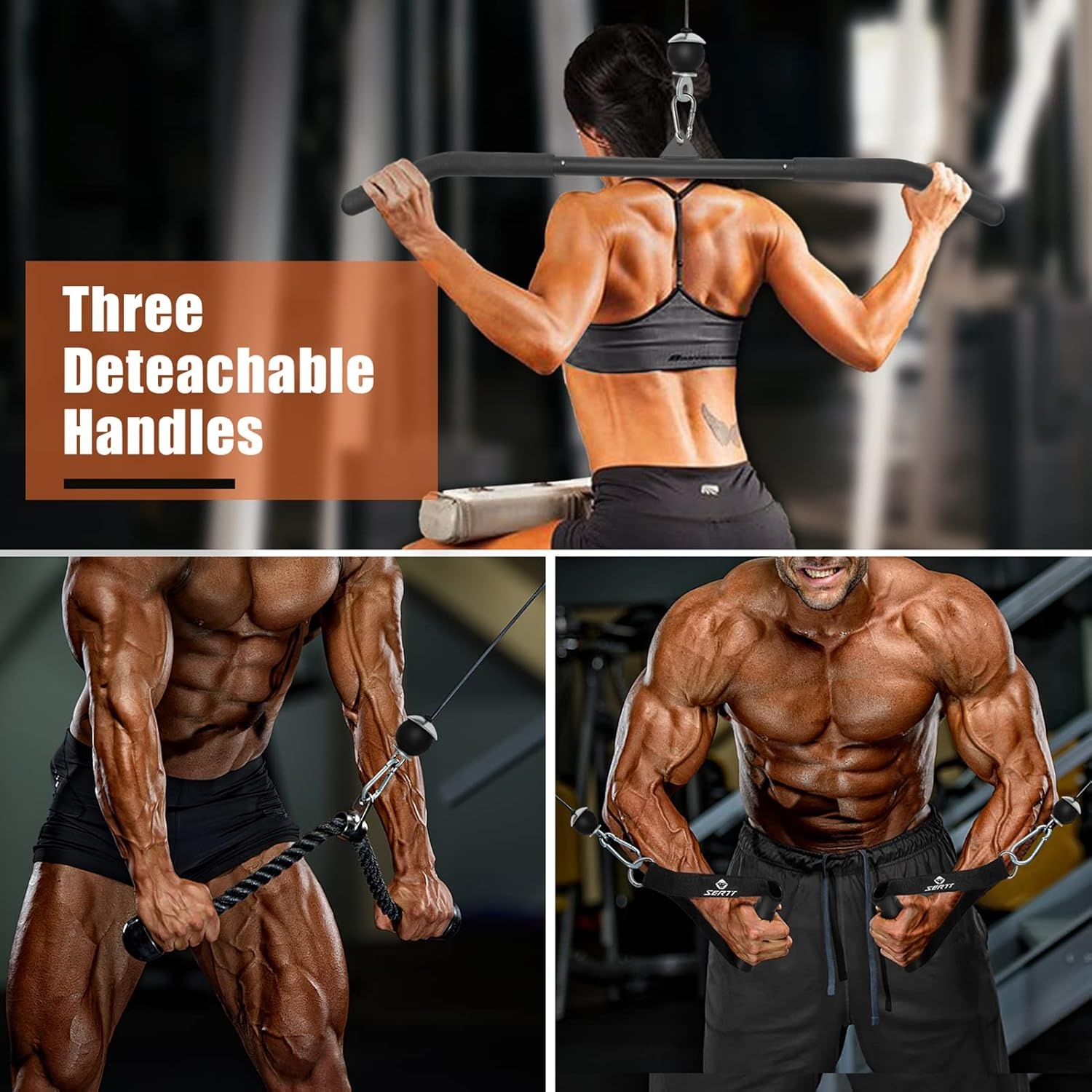 SERTT Triceps Workout Pulley System voor LAT Pulldown, Biceps Curl, Triceps, Schouders, Rug, Onderarm Workout, Gewichtskabel Katrol Systeem voor Squat Rack, Garage