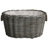 vidaXL Houtmand met handvatten 59x42x28 cm wilgenhout grijs