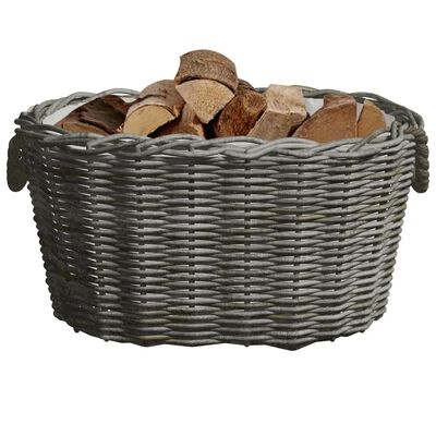 vidaXL Houtmand met handvatten 59x42x28 cm wilgenhout grijs