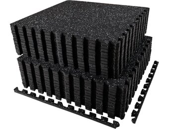 AIRHOP 24 Matten 60x60x1,4 cm Extra Dikke Robuuste Rubberen Antislip Puzzelmat, Geschikt voor Sportschool en Thuisfitness, Zware Trainingsbelasting, Vloerbeschermingsmat voor Fitness, Fitnessmat