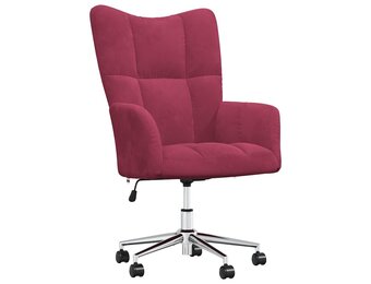 Luxe Fluwelen Relaxstoel - Wijnrood - 35% Korting