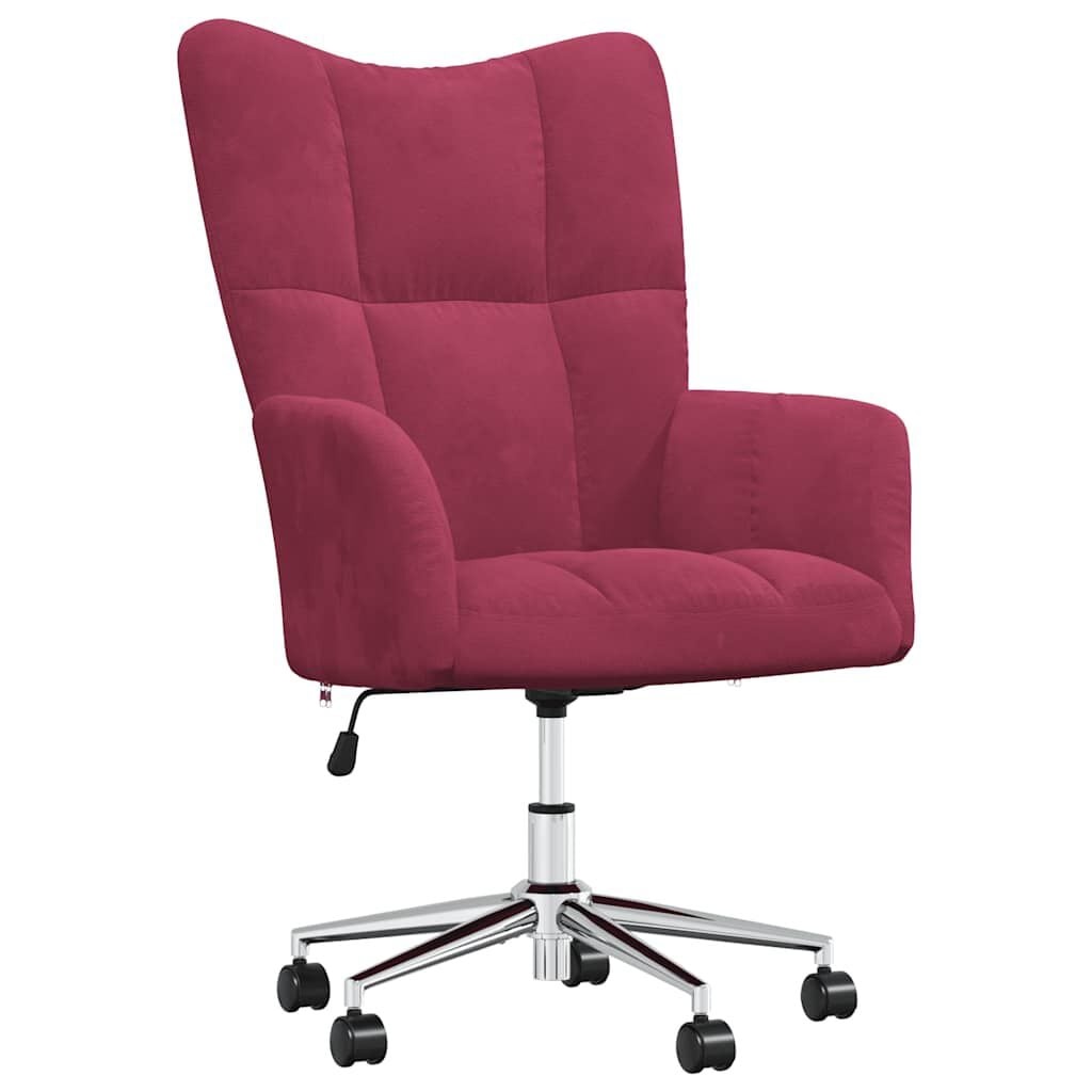 Luxe Fluwelen Relaxstoel - Wijnrood - 35% Korting