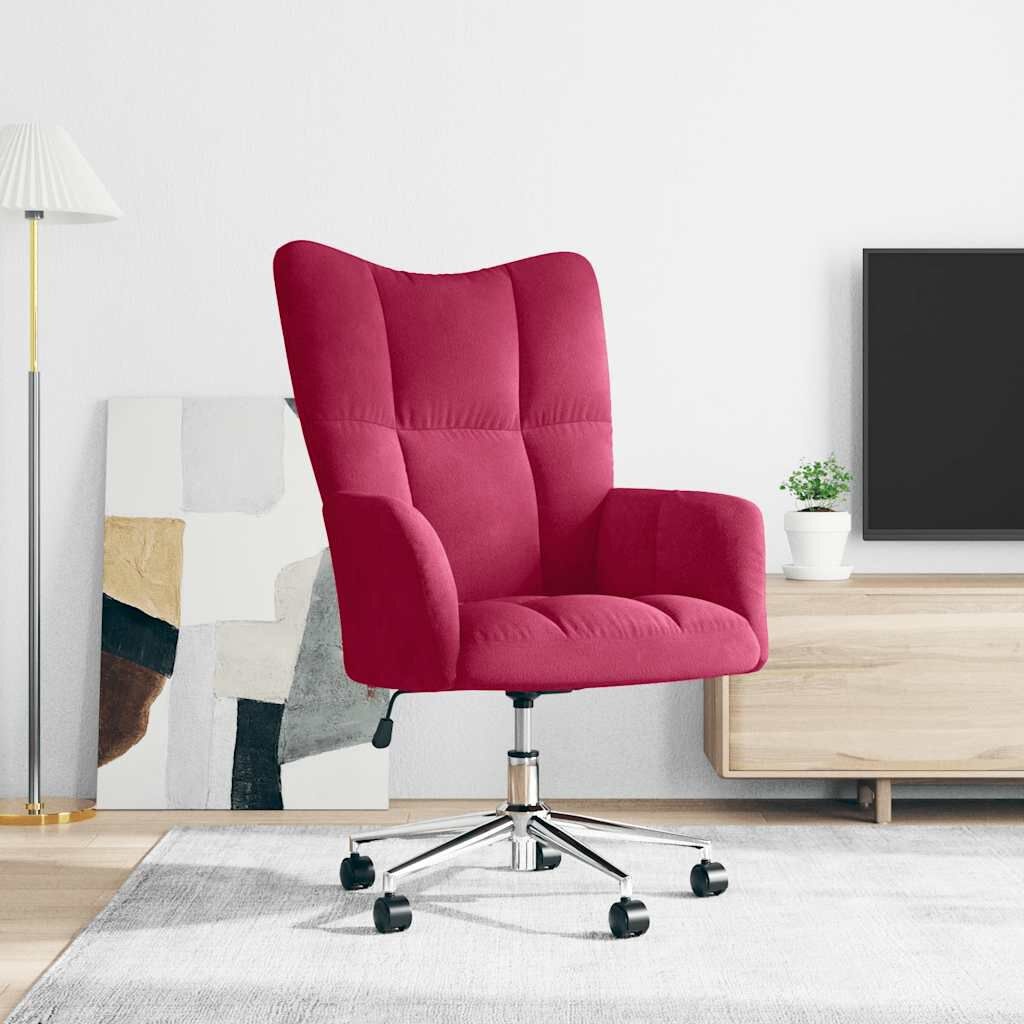 Luxe Fluwelen Relaxstoel - Wijnrood - 35% Korting