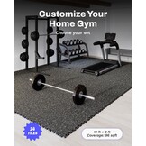 AIRHOP 24 Matten 60x60x1,4 cm Extra Dikke Robuuste Rubberen Antislip Puzzelmat, Geschikt voor Sportschool en Thuisfitness, Zware Trainingsbelasting, Vloerbeschermingsmat voor Fitness, Fitnessmat
