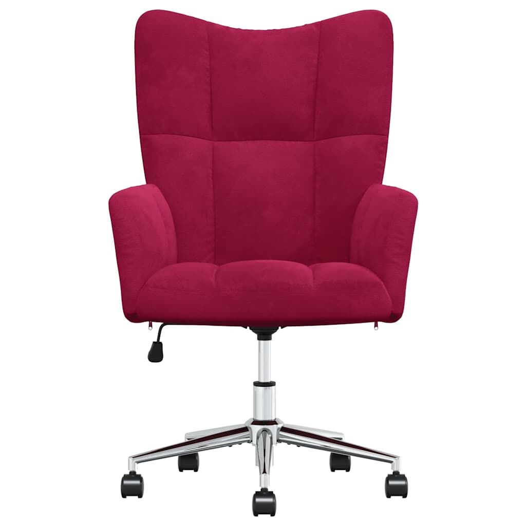 Luxe Fluwelen Relaxstoel - Wijnrood - 35% Korting
