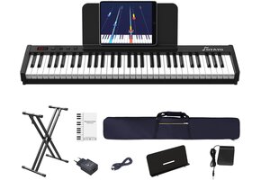 Digitale Piano 61 Halfgewogen Toetsen + Standaard | 59% Korting