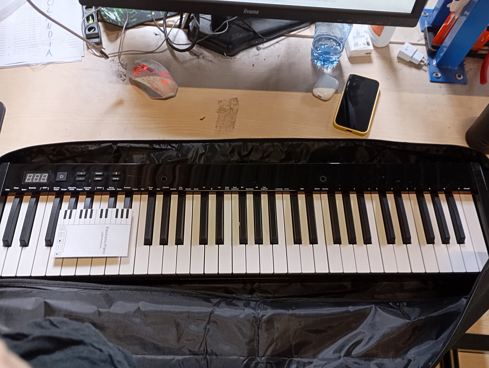 Digitale Piano 61 Halfgewogen Toetsen + Standaard | 59% Korting