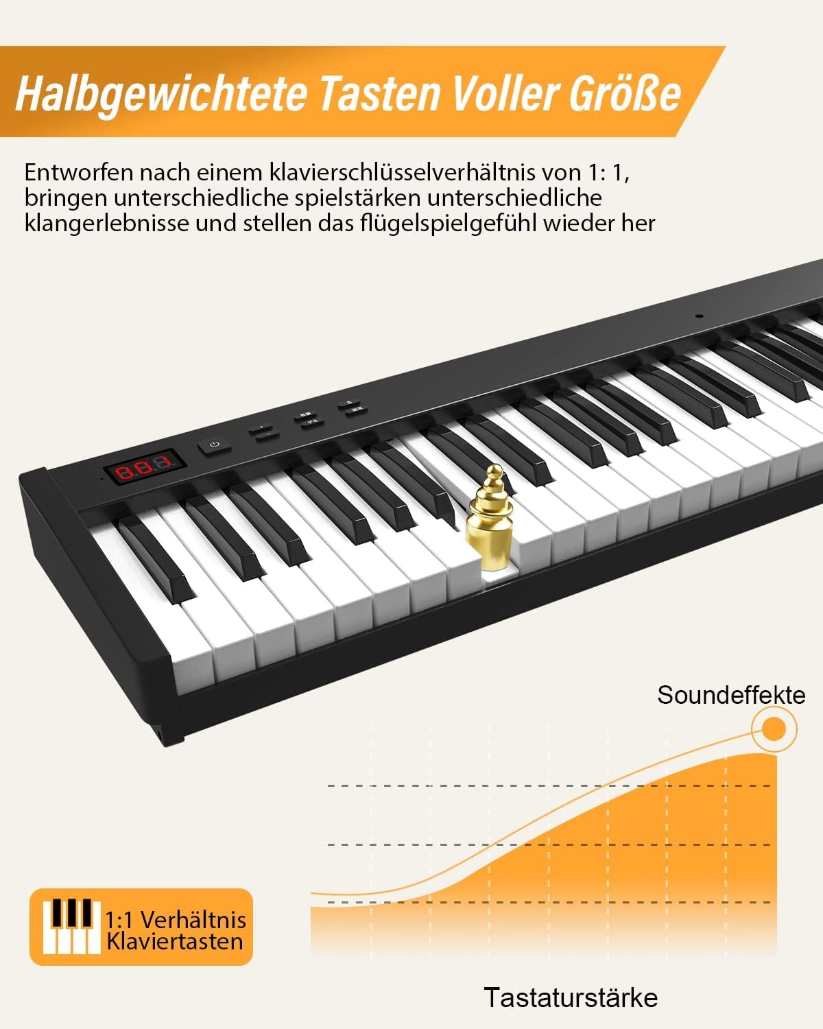 Digitale Piano 61 Halfgewogen Toetsen + Standaard | 59% Korting