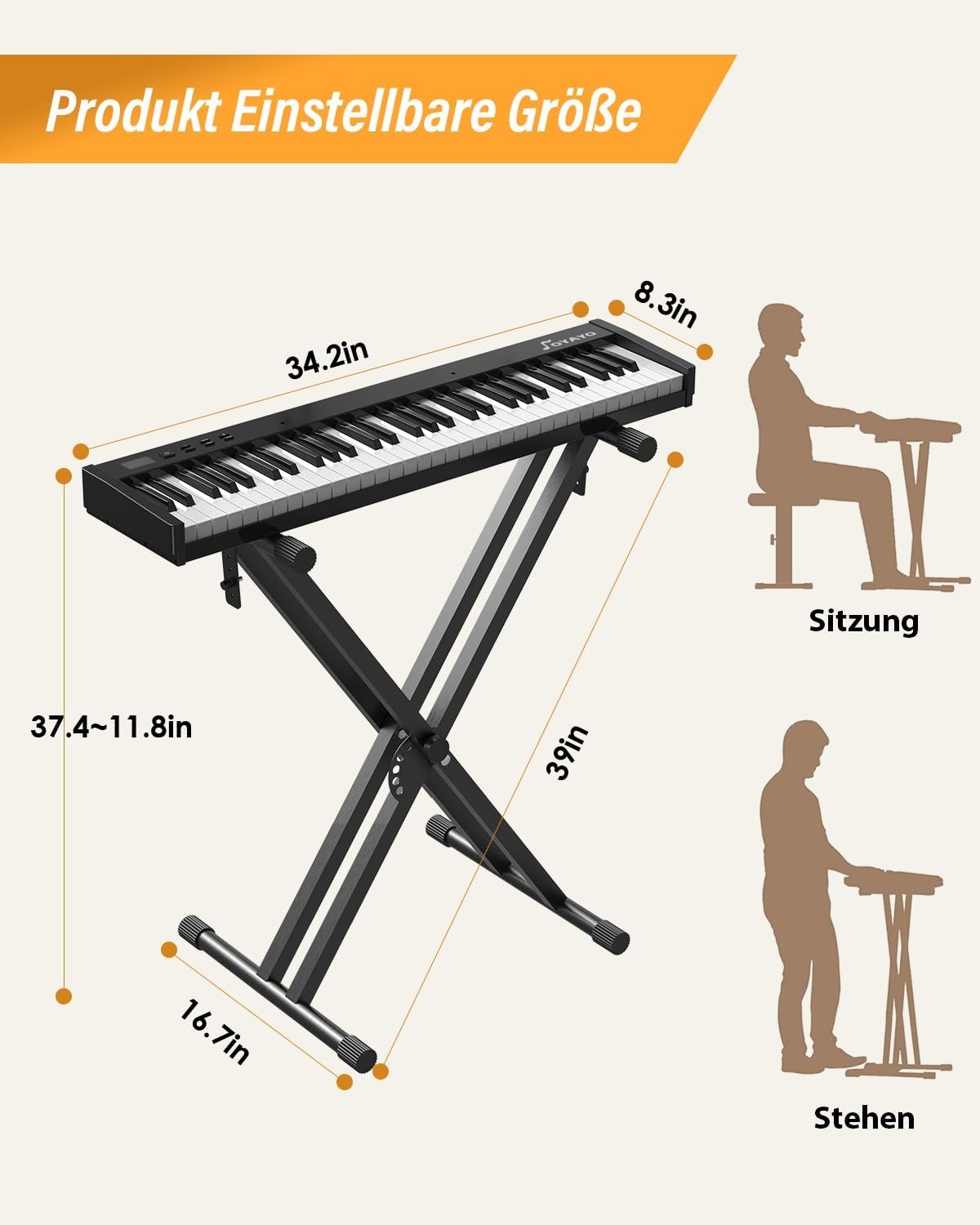 Digitale Piano 61 Halfgewogen Toetsen + Standaard | 59% Korting