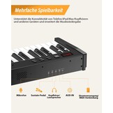 Digitale Piano 61 Halfgewogen Toetsen + Standaard | 59% Korting