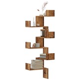vidaXL Hoekwandschap 45x45x147 cm bewerkt hout out houtkleurig