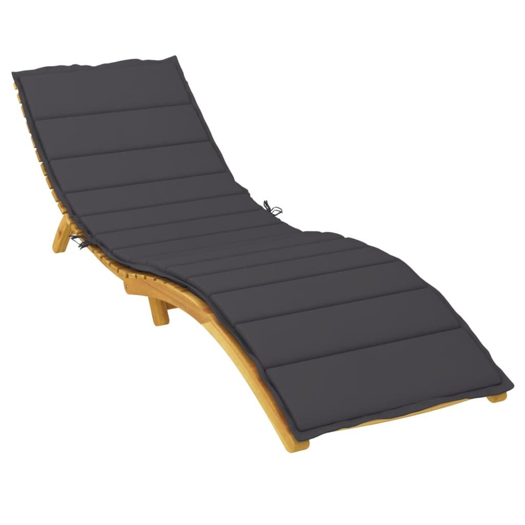vidaXL Ligbedkussen 200x60x3 cm oxford stof zwart