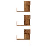 vidaXL Hoekwandschap 45x45x147 cm bewerkt hout out houtkleurig