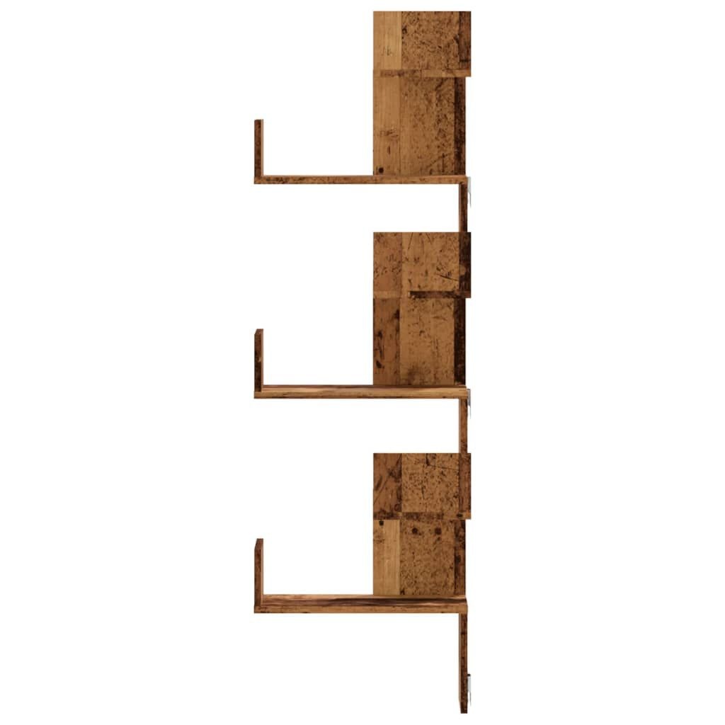 vidaXL Hoekwandschap 45x45x147 cm bewerkt hout out houtkleurig