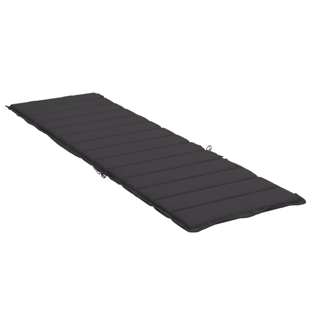 vidaXL Ligbedkussen 200x60x3 cm oxford stof zwart