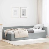 Lichtgrijs Hoekbedframe 90x200cm - Slimme Keuze voor Ruimtebesparing