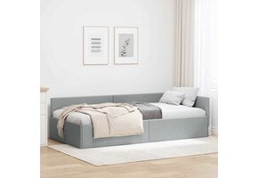 Lichtgrijs Hoekbedframe 90x200cm - Slimme Keuze voor Ruimtebesparing