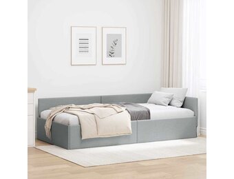 Lichtgrijs Hoekbedframe 90x200cm - Slimme Keuze voor Ruimtebesparing