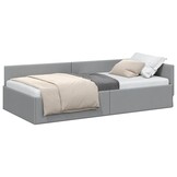 Lichtgrijs Hoekbedframe 90x200cm - Slimme Keuze voor Ruimtebesparing