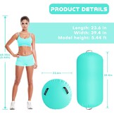 Opblaasbare Air Roll Gymnastiek Mat Gym Mat Yoga Mat Camping Training Mat Fitness Yoga Sport Mat (Roll Mint)