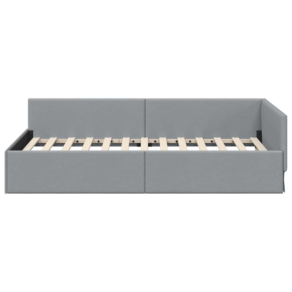 Lichtgrijs Hoekbedframe 90x200cm - Slimme Keuze voor Ruimtebesparing