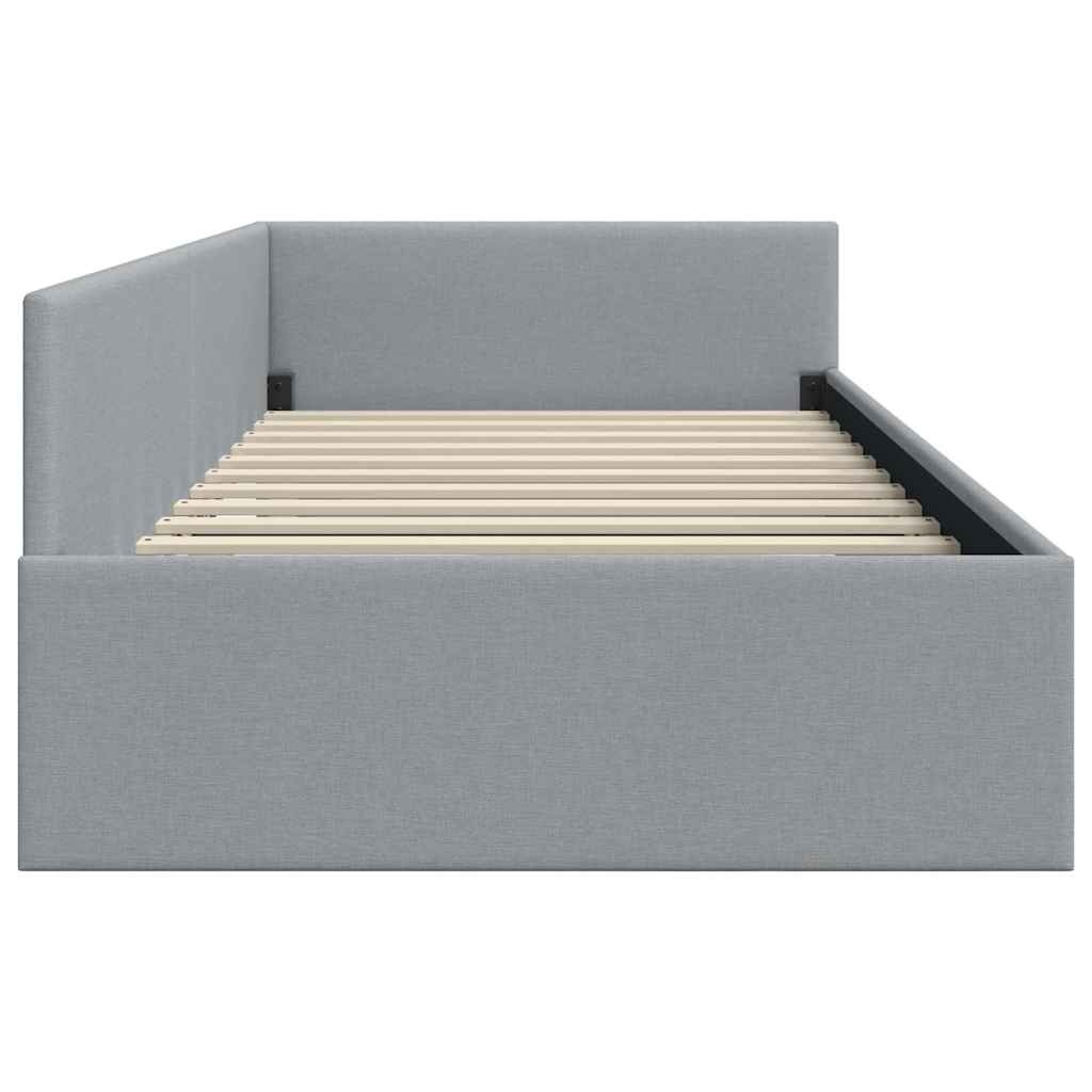Lichtgrijs Hoekbedframe 90x200cm - Slimme Keuze voor Ruimtebesparing