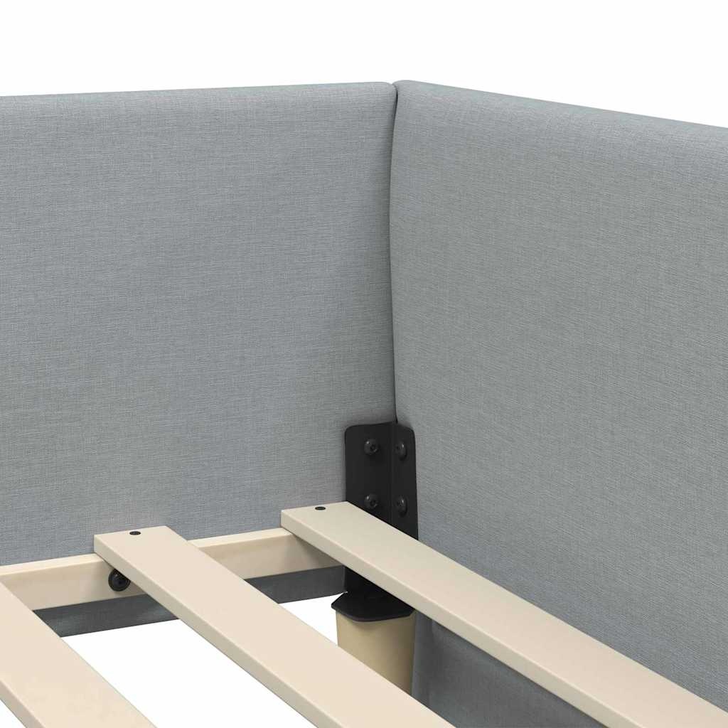 Lichtgrijs Hoekbedframe 90x200cm - Slimme Keuze voor Ruimtebesparing
