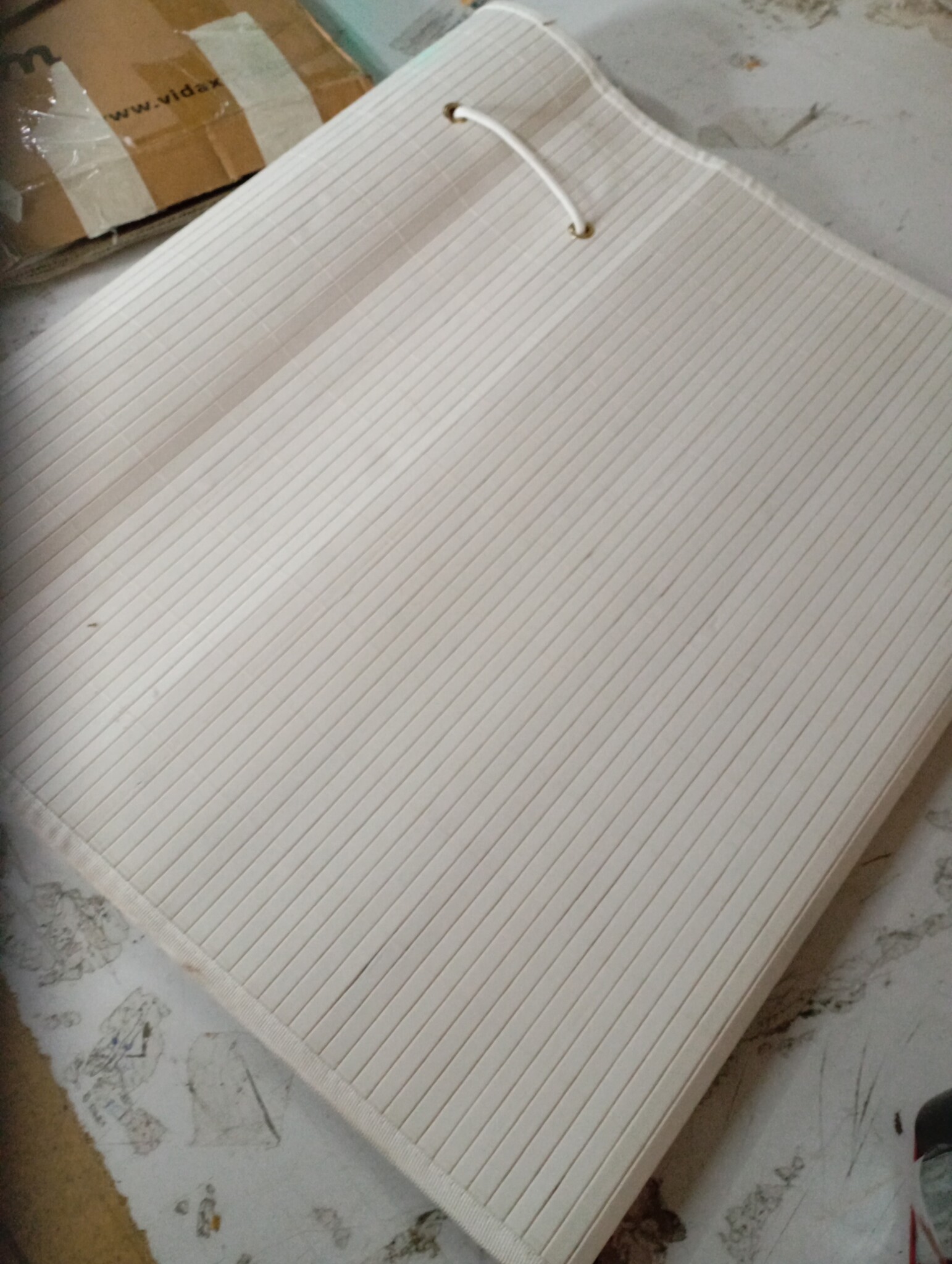 vidaXL Wasmand met 2 vakken 100 L bamboe wit