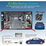 Podofo Dubbele Din Autoradio met Bluetooth, 7-inch Touchscreen Autoradio Multimedia MP5 Speler Ondersteunt FM Radio/AUX/Spiegel Link/Stuurwielbediening/EQ Instellingen +12 Lampen Achteruitrijcamera