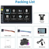 Podofo Autoradio 2 DIN Compatibel met Apple Carplay en Android Auto, 7 Inch Touchscreen met Bluetooth/Mirror Link/FM/SWC/AUX Ingang/Achteruitrijcamera/Kader et microphone