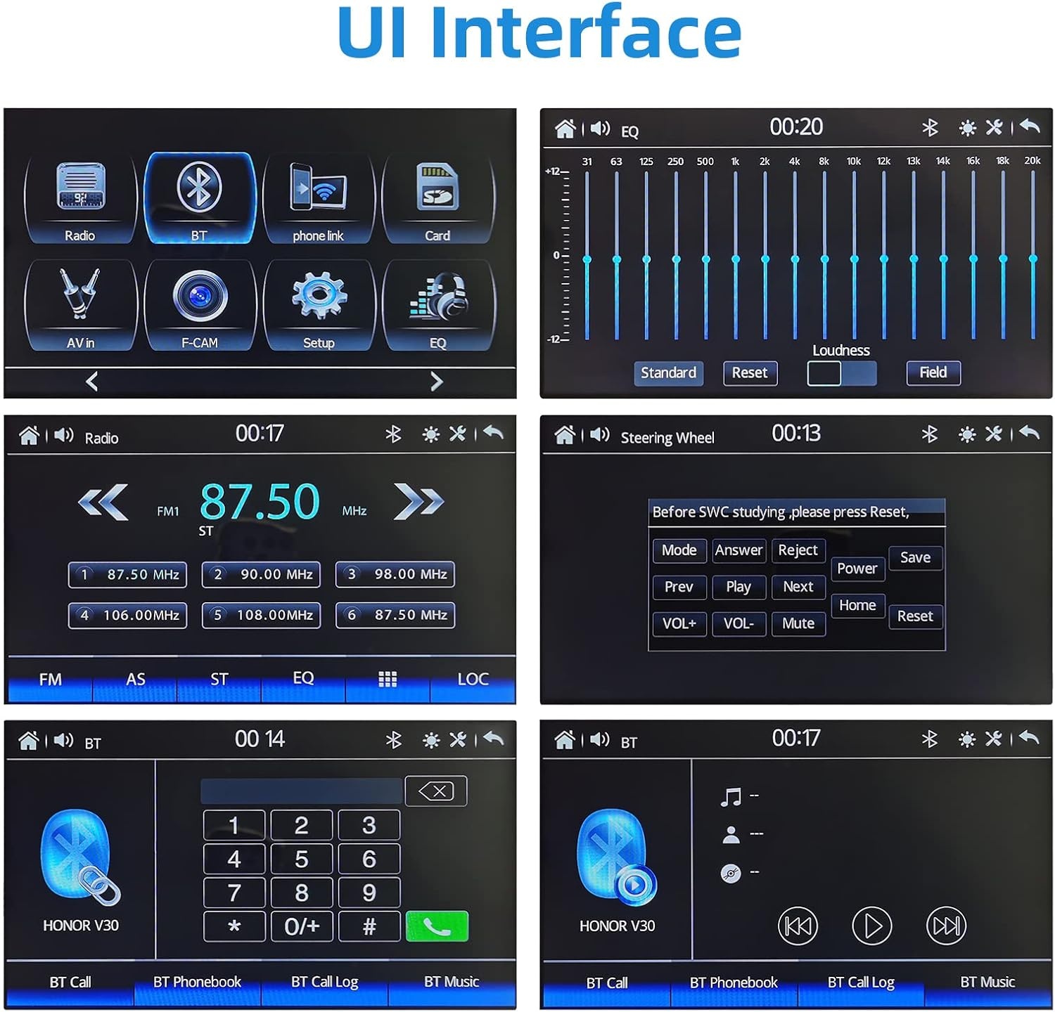 Podofo Autoradio 2 DIN Compatibel met Apple Carplay en Android Auto, 7 Inch Touchscreen met Bluetooth/Mirror Link/FM/SWC/AUX Ingang/Achteruitrijcamera/Kader et microphone