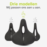 Velmia Fietszadel - Comfortabel zadel voor mannen en vrouwen - 3 zones concept - waterdichte fietszadel met ergonomisch design
