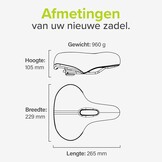 Velmia Fietszadel - Comfortabel zadel voor mannen en vrouwen - 3 zones concept - waterdichte fietszadel met ergonomisch design