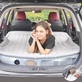 KMZ SUV luchtbed met ingebouwde elektrische pomp - Verdikte en gevlokte automatras voor reizen en kamperen - 300 kg draagvermogen - grijs