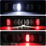 2 stuks 13-pins aanhangerverlichting LED 12 V 24 V met 5 m kabel voorbedrade 5-pins bajonetfixes, 7-IN-1, waterdicht, E-Mark Goedgekeurd