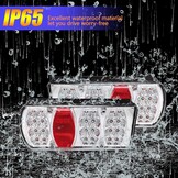 2 stuks 13-pins aanhangerverlichting LED 12 V 24 V met 5 m kabel voorbedrade 5-pins bajonetfixes, 7-IN-1, waterdicht, E-Mark Goedgekeurd