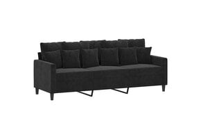 Driezitsbank 180 cm fluweel zwart - 35% korting