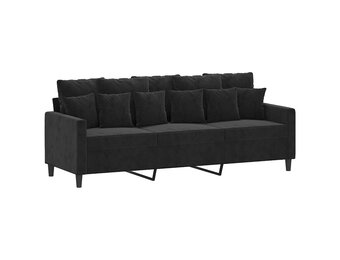 vidaXL Driezitsbank 180 cm fluweel zwart