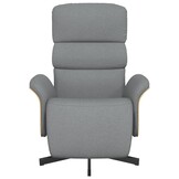 vidaXL Fauteuil verstelbaar met voetensteun stof lichtgrijs