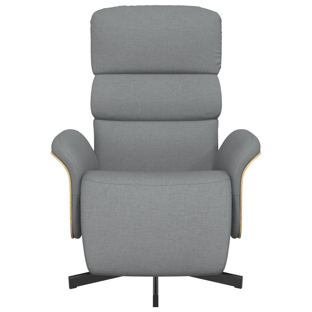 vidaXL Fauteuil verstelbaar met voetensteun stof lichtgrijs