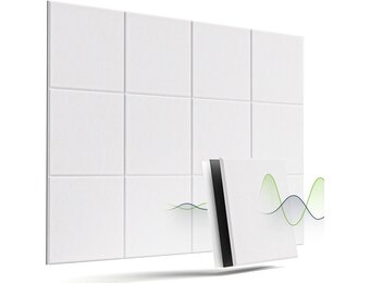 12 Stuks Geluidwerende Panelen Delige Geluidsabsorberende Wand met Hoge Dichtheid Zelfklevende Geluiddempende Isolatie Panelen voor Studio, Thuiskantoor Wanddecoratie 30 x 30 x 1 cm