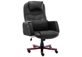 Massage Kantoorstoel Kunstleer Zwart - 35% Korting