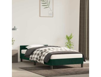 vidaXL Bedframe zonder matras 90x200 cm fluweel donkergroen