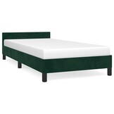vidaXL Bedframe zonder matras 90x200 cm fluweel donkergroen
