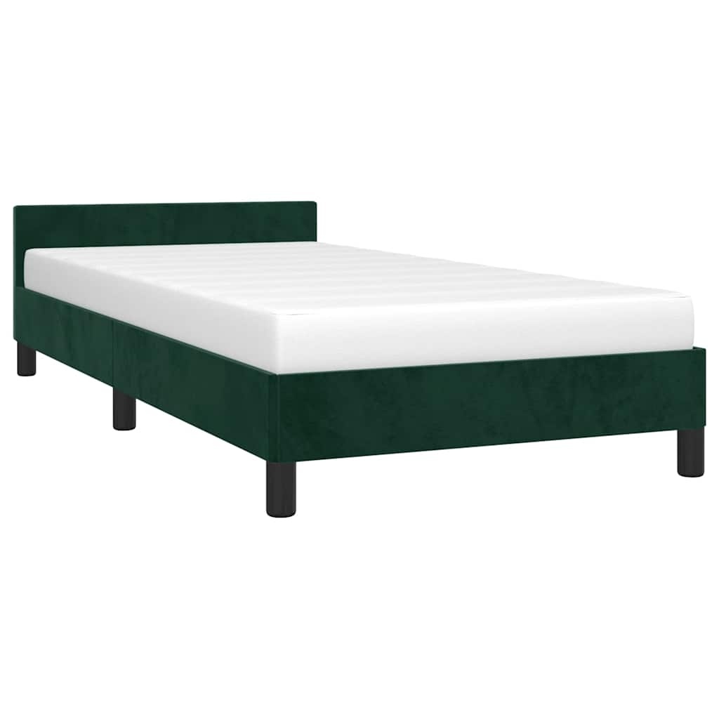 vidaXL Bedframe zonder matras 90x200 cm fluweel donkergroen
